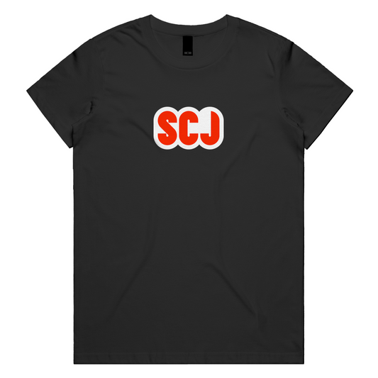 SCJ (Snatch, Clean, Jerk) White+Red Womens Tee
