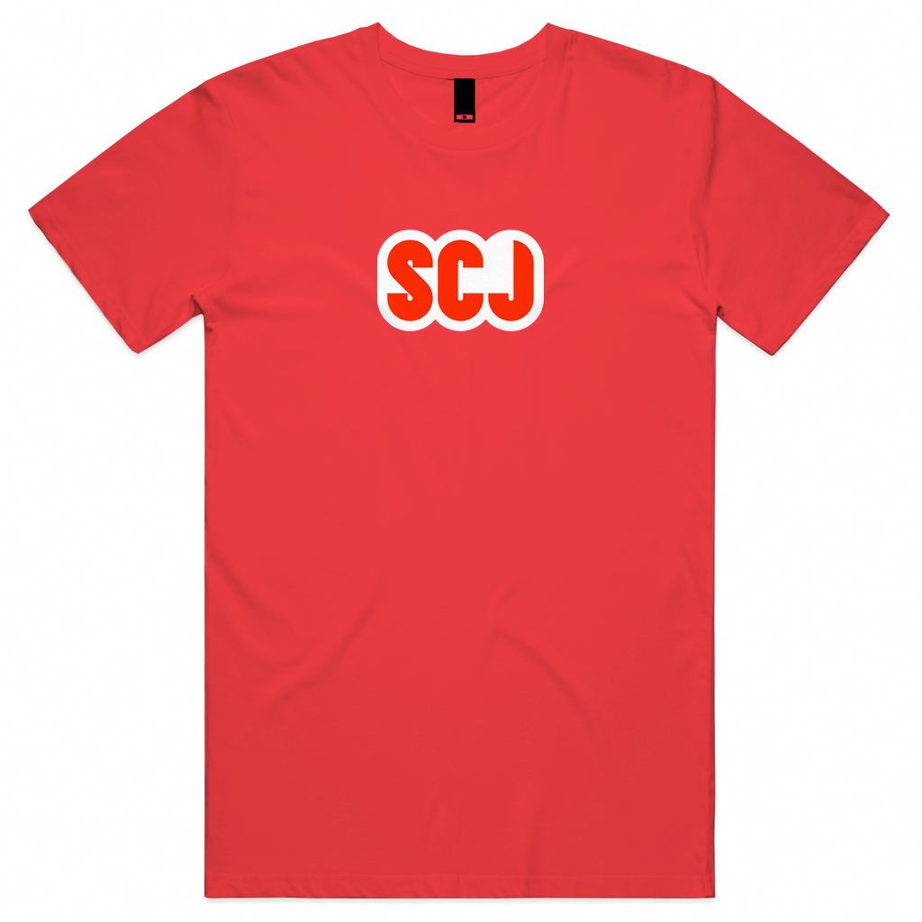 SCJ (Snatch, Clean, Jerk) White+Red Unisex Tee