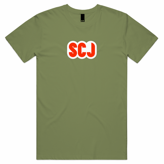 SCJ (Snatch, Clean, Jerk) White+Red Unisex Tee