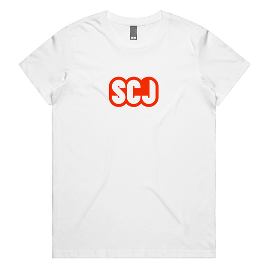 SCJ (Snatch, Clean, Jerk) Logo Red Womens Tee