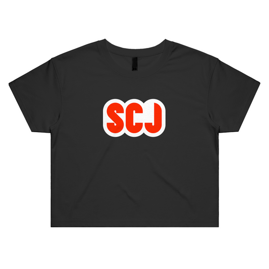 SCJ Logo White+Red.png Womens Crop